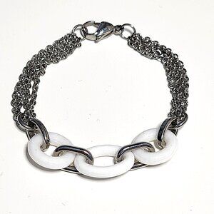 SteelX white ceramic circle bracelet